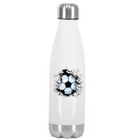 Soccer Ball Smash Stainless Steel Insulated Water Bottle