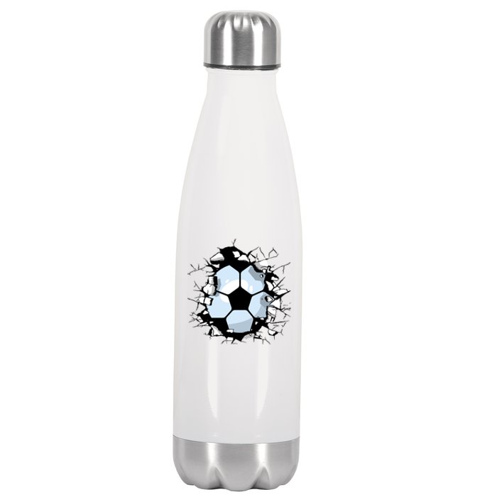 Soccer Ball Smash Stainless Steel Insulated Water Bottle