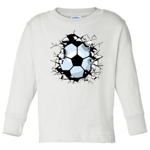 Soccer Ball Smash Toddler Long Sleeve Shirt