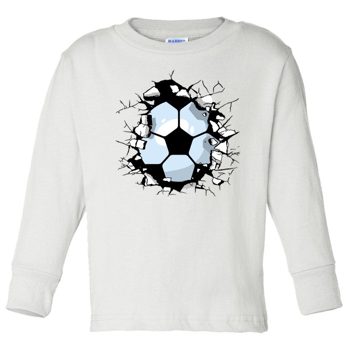 Soccer Ball Smash Toddler Long Sleeve Shirt