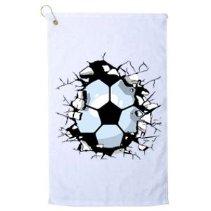 Soccer Ball Smash Platinum Collection Golf Towel