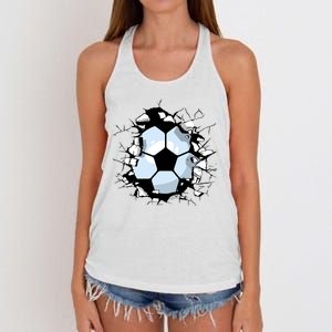 Soccer Ball Smash Women's Knotted Racerback Tank