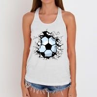 Soccer Ball Smash Women's Knotted Racerback Tank