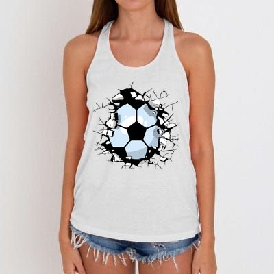 Soccer Ball Smash Women's Knotted Racerback Tank