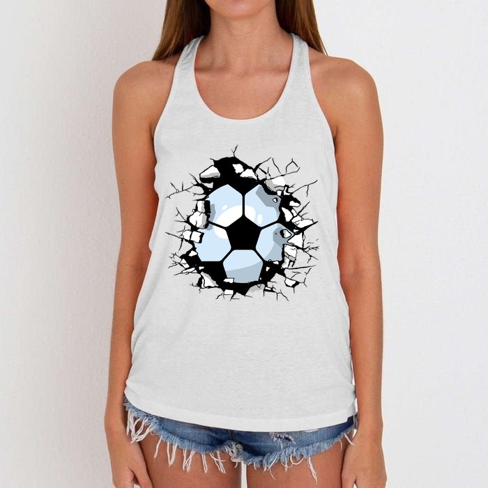 Soccer Ball Smash Women's Knotted Racerback Tank