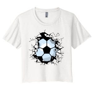 Soccer Ball Smash Women's Crop Top Tee