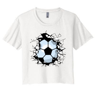 Soccer Ball Smash Women's Crop Top Tee