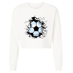 Soccer Ball Smash Cropped Pullover Crew