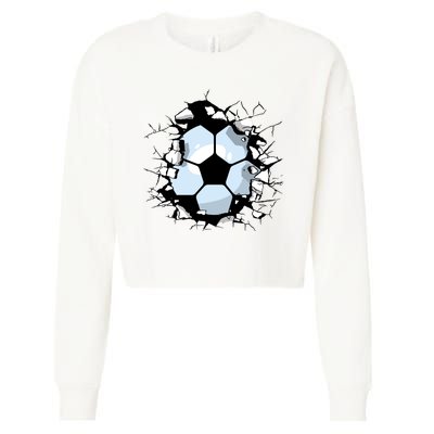 Soccer Ball Smash Cropped Pullover Crew