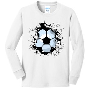 Soccer Ball Smash Kids Long Sleeve Shirt