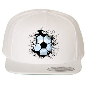 Soccer Ball Smash Wool Snapback Cap