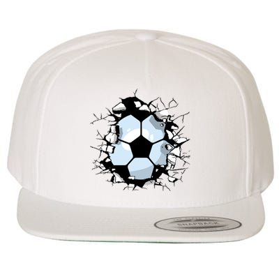 Soccer Ball Smash Wool Snapback Cap