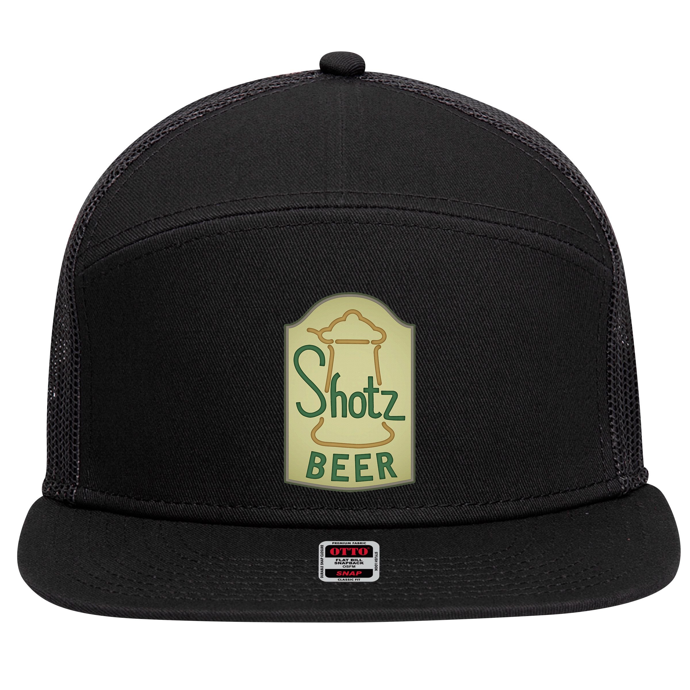 Shotz Beer 7 Panel Mesh Trucker Snapback Hat