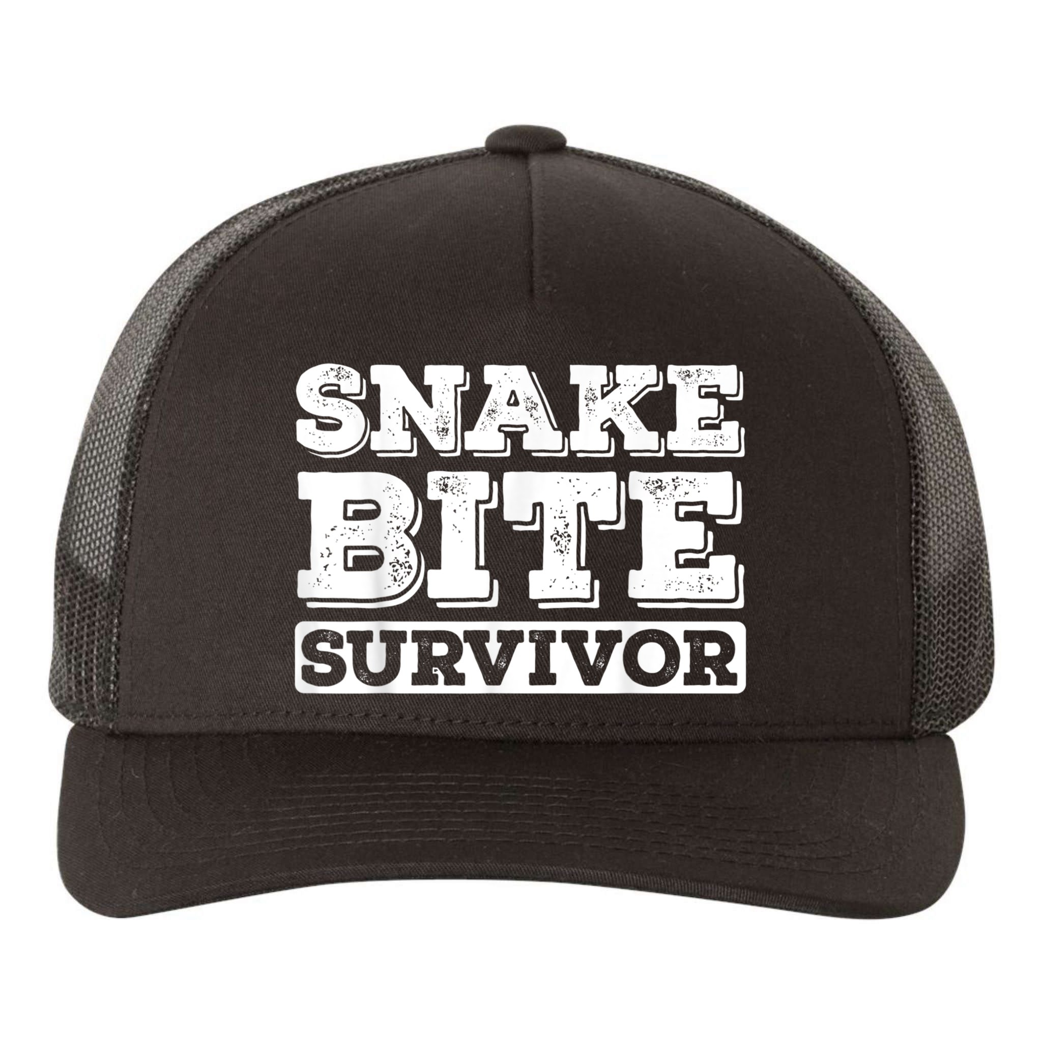 Snake Bite Survivor Venomous Cottonmouth Timber Rattlesnake Yupoong Adult 5-Panel Trucker Hat