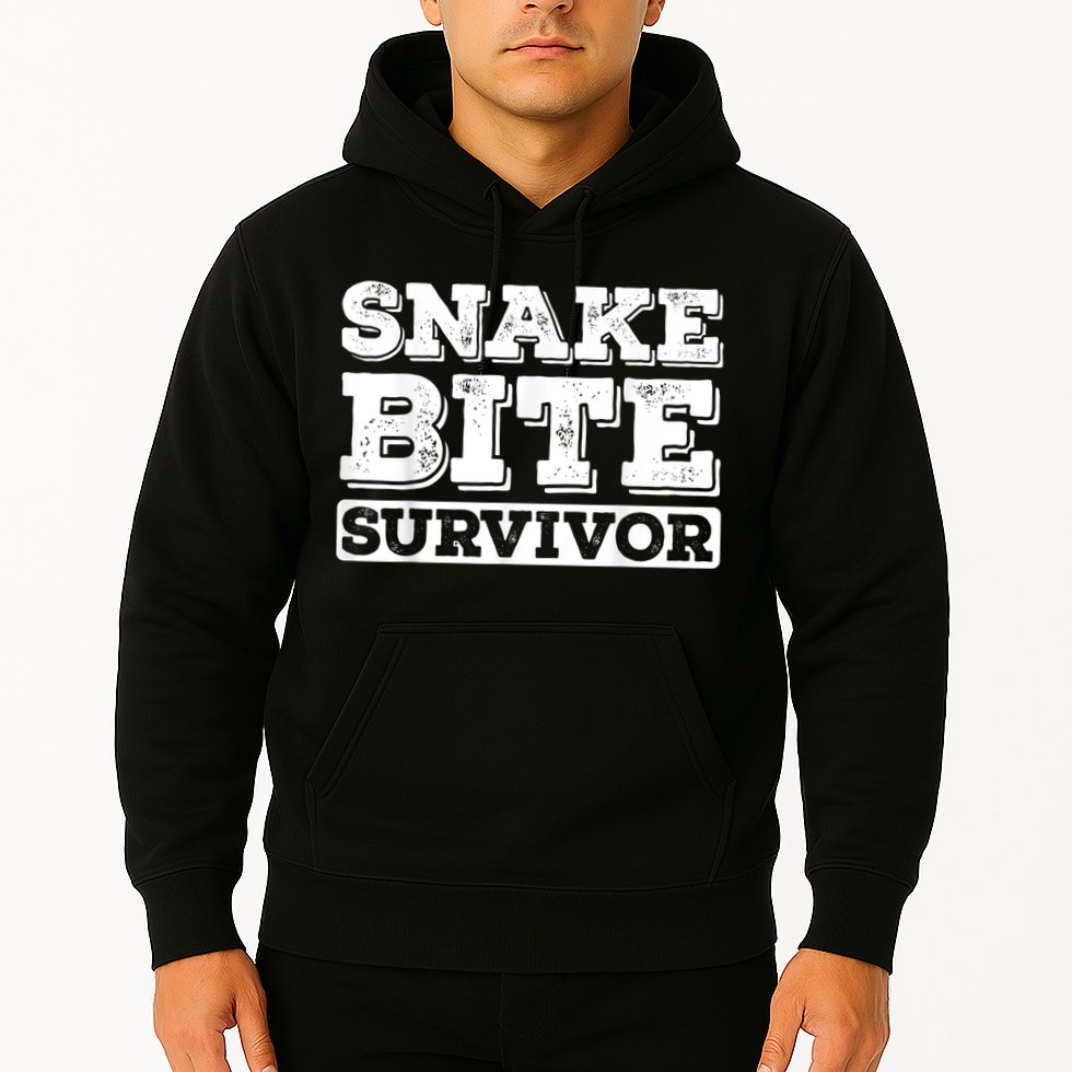 Snake Bite Survivor Venomous Cottonmouth Timber Rattlesnake Hoodie