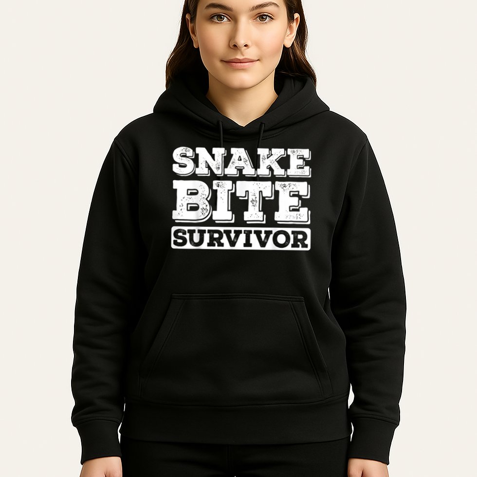 Snake Bite Survivor Venomous Cottonmouth Timber Rattlesnake Hoodie