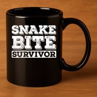 Snake Bite Survivor Venomous Cottonmouth Timber Rattlesnake 11oz C Handle Ceramic Mug