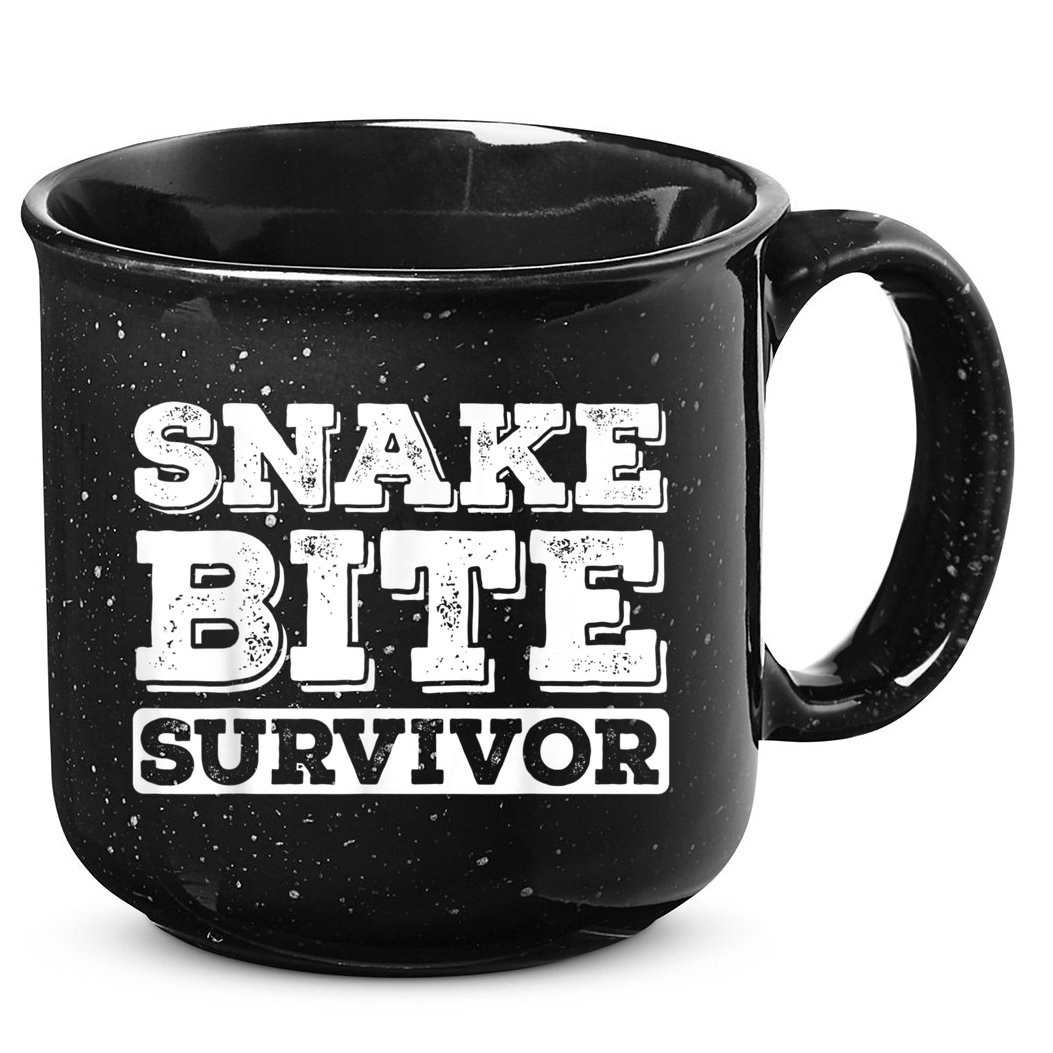 Snake Bite Survivor Venomous Cottonmouth Timber Rattlesnake 15oz Campfire Ceramic Mug