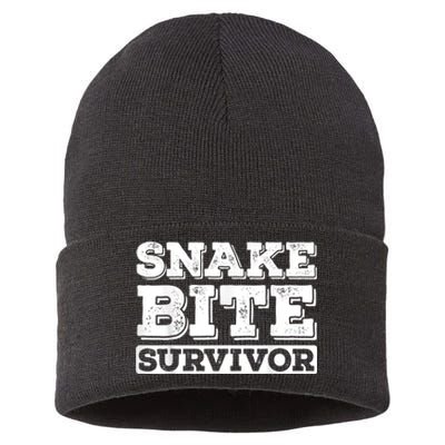 Snake Bite Survivor Venomous Cottonmouth Timber Rattlesnake Sustainable Knit Beanie