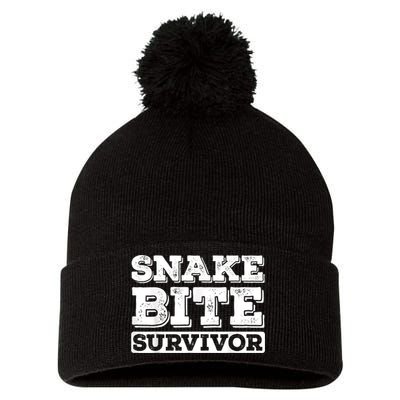Snake Bite Survivor Venomous Cottonmouth Timber Rattlesnake Pom Pom 12in Knit Beanie