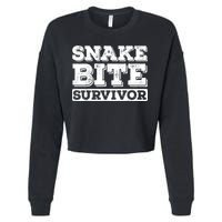 Snake Bite Survivor Venomous Cottonmouth Timber Rattlesnake Cropped Pullover Crew