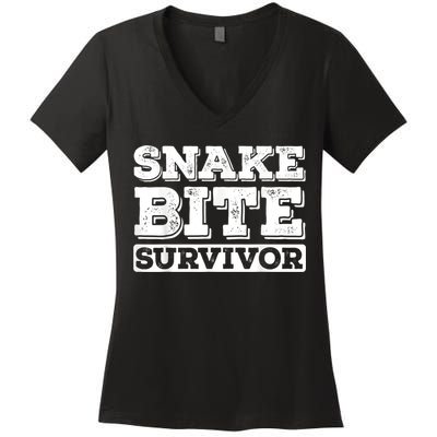 Snake Bite Survivor Venomous Cottonmouth Timber Rattlesnake Women's V-Neck T-Shirt