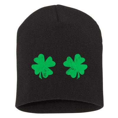 Shamrock Boobs, St Patricks Day, Funny St Patricks Day, Irish St Patricks Day Short Acrylic Beanie