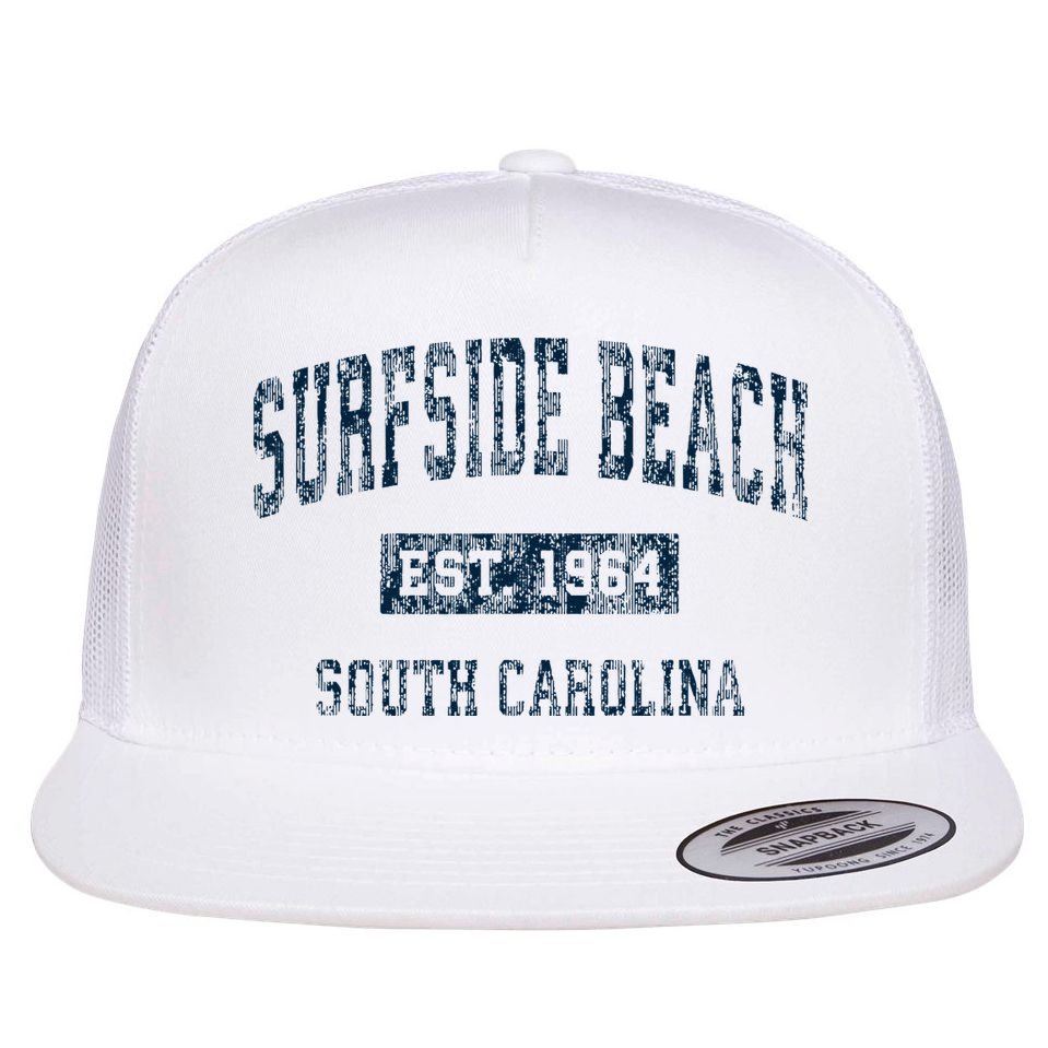 Surfside Beach South Carolina Sc Vintage Sports Flat Bill Trucker Hat