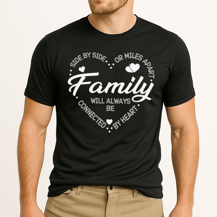 Side by Side or Miles Apart Family Heart Family Cooling Performance Crew T-Shirt