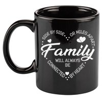 Side by Side or Miles Apart Family Heart Family 11oz C Handle Ceramic Mug