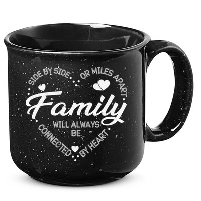 Side by Side or Miles Apart Family Heart Family 15oz Campfire Ceramic Mug