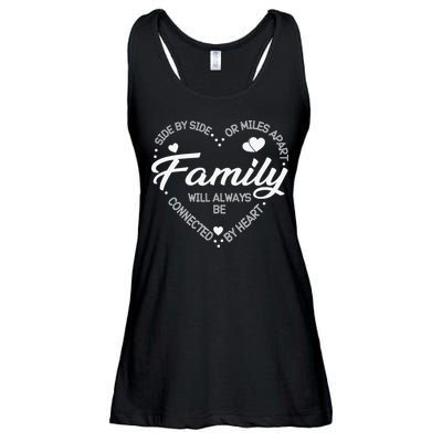 Side by Side or Miles Apart Family Heart Family Ladies Essential Flowy Tank