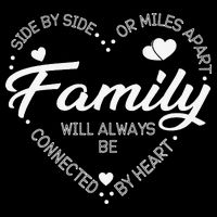Side by Side or Miles Apart Family Heart Family Kids T-Shirt