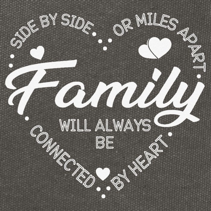 Side by Side or Miles Apart Family Heart Family Cotton Canvas Backpack