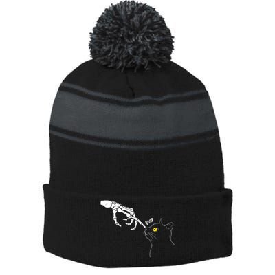 Spooky Boop Stripe Pom Pom Beanie