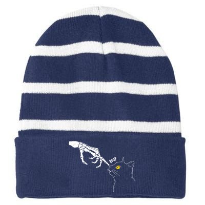 Spooky Boop Striped Beanie with Solid Band