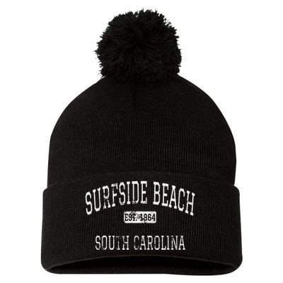 Surfside Beach South Carolina Sc Vintage Pom Pom 12in Knit Beanie