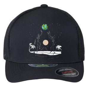 Summer Beach Skeletons Volleyball Earth Space Cosmos Indie Flexfit Unipanel Trucker Cap