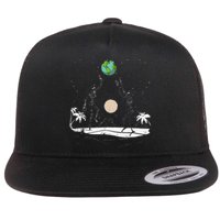 Summer Beach Skeletons Volleyball Earth Space Cosmos Indie Flat Bill Trucker Hat