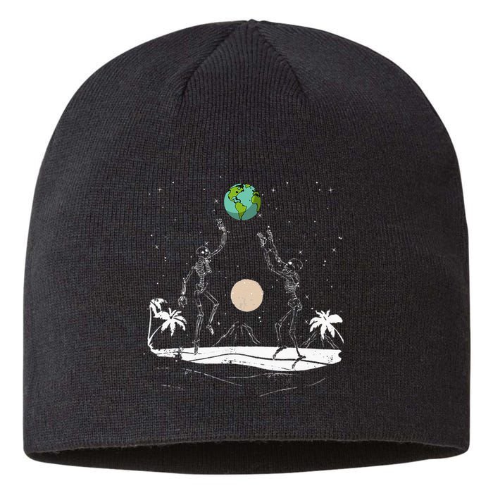 Summer Beach Skeletons Volleyball Earth Space Cosmos Indie Sustainable Beanie