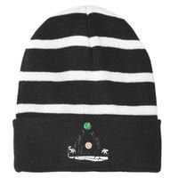 Summer Beach Skeletons Volleyball Earth Space Cosmos Indie Striped Beanie with Solid Band