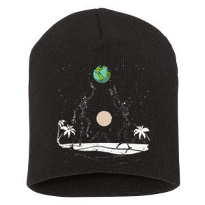 Summer Beach Skeletons Volleyball Earth Space Cosmos Indie Short Acrylic Beanie