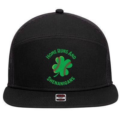 Shamrock Baseball St PaddyS Day Fun Design Gift 7 Panel Mesh Trucker Snapback Hat