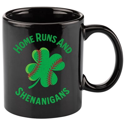 Shamrock Baseball St PaddyS Day Fun Design Gift 11oz C Handle Ceramic Mug