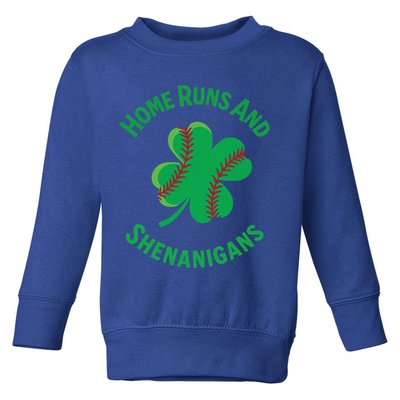 Shamrock Baseball St PaddyS Day Fun Design Gift Toddler Sweatshirt