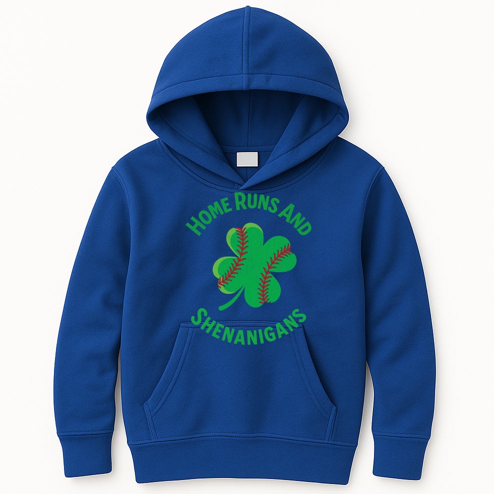 Shamrock Baseball St PaddyS Day Fun Design Gift Kids Hoodie