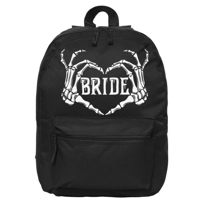 Spooky Bride Skeleton Hands Halloween Engagement Wedding 16 in Basic Backpack