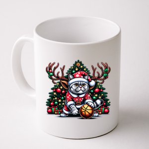 Santa British Shorthair Cat Play Basketball Christmas Funny Gift Coffee Mug