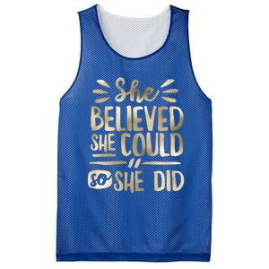 She Believed She Could So She Did Doodle Glam Great Gift Mesh Reversible Basketball Jersey Tank