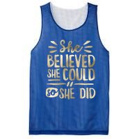 She Believed She Could So She Did Doodle Glam Great Gift Mesh Reversible Basketball Jersey Tank